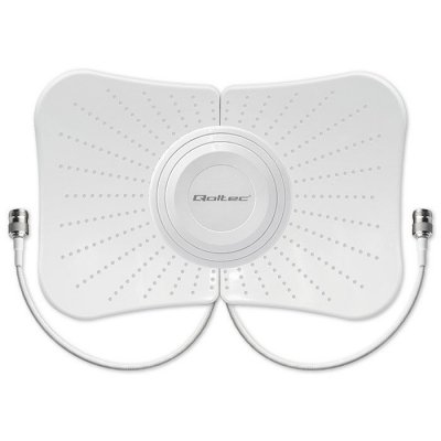Qoltec Antena paraboliczna 4G 5G LTE | 2x19dBi | kierunkowa | zewnętrzna| 1710-2700 MHz | 3300-4200 MHz | N Female | wodoodporna | 5m