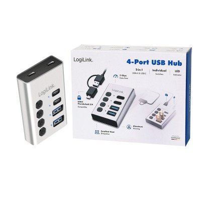 LogiLink Hub 4xUSB3.2 Gen1 z przełącznikiem on/off