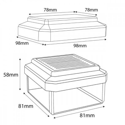 GreenBlue Lampa solarna LED na słupek GB127 WW 80x80mm 3200K