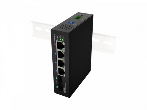 Lanberg Przełącznik ILGE-4P-2S-90 Light Industrial POE 1XBT 3XAT 2XSFP DIN   Gigabit Ethernet
