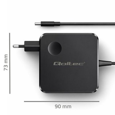 Qoltec Ładowarka sieciowa GaN 65W | USB-C PD PPS | 5-21V | 3-3.25A