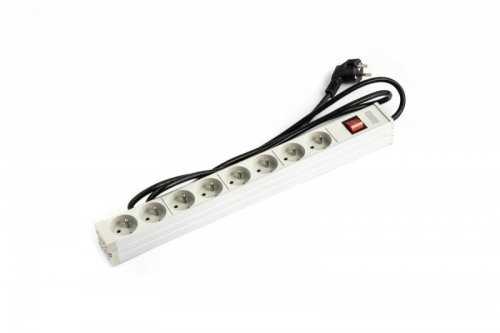 Digitus Listwa zasilająca PDU 19 cali RACK 8xTyp E, 1.8m 1xSchuko, 16A, wł./wył., aluminiowa