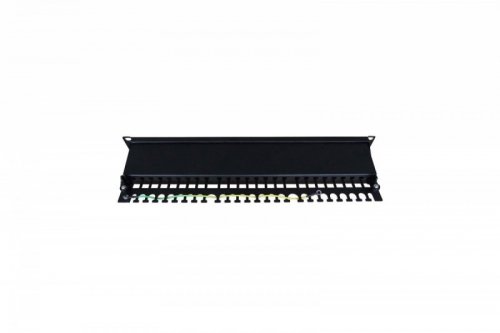 Digitus Patch panel 19 cali 24 porty, kat.6, S/FTP, 1U, wspornik kablowy, czarny (kompletny)