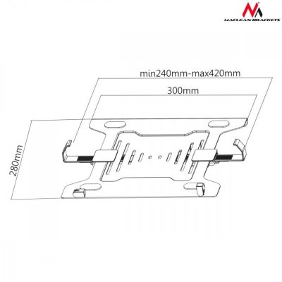 Maclean Uchwyt do laptopa  MC-764 - rozszerzenie do uchwytów ze sprężyną