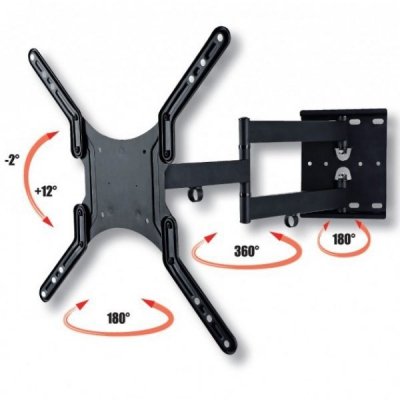 Techly Uchwyt ścienny LCD/LED 23-55cali podwójne ramię, 45kg, czarny