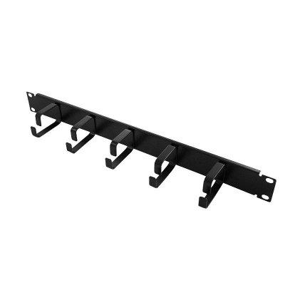 LogiLink Organizer okablowania 19&#039;, 1U, 5 uchwytów, czarny