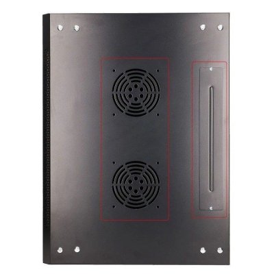 Extralink Szafka wisząca rack 12U 600x450 czarna szklane drzwi