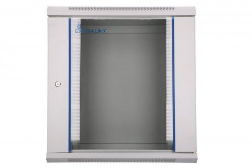 Extralink Szafka wisząca rack 12U 600x450 szara szklane drzwi