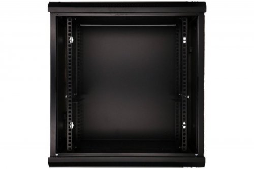 Extralink Szafka wisząca rack 12U 600x600 czarna szklane drzwi