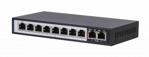 Extralink Switch Perses 8X EX-SG1008PE 10/100/1000M TX PoE AT/AF,  2X GE SFP Full Gigabit PoE
