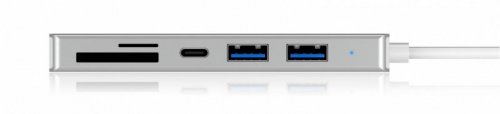 IcyBox HUB USB 3.0 typu C z 3 portami USB i czytnikiem  kart pamięci IB-HUB1413-CR