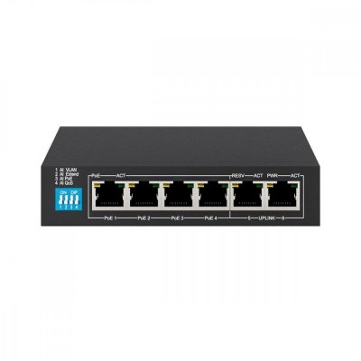 Extralink Switch EUROS V2 6 portów POE SWITCH 4X porty 10-100MBPS POE + 2X porty UPLINK 802.3AF 60W