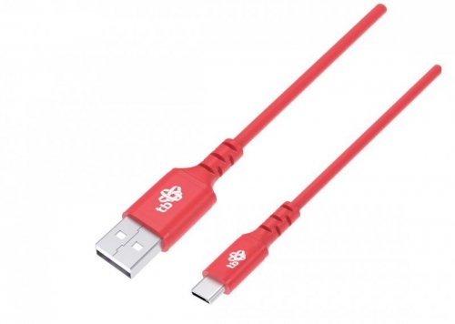 TB Kabel USB-USB C 1m silikonowy czerwony Quick Charge