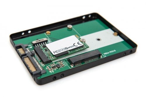 Digitus Adapter na dysk SATA/HDD 2,5 cali M.2 /mSATA SATA 3,6 Gbit/s, zapis do 520 MB/s Aluminiowa