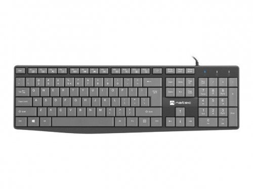 Natec Klawiatura Nautilus US Slim 1.8m czarno-szara