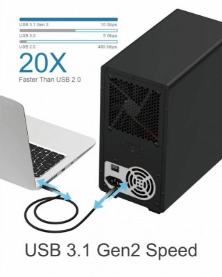 IcyBox Obudowa IB-3810-C31 10x HDD Single System dla 3,5 cali HDD SATA I/II/III