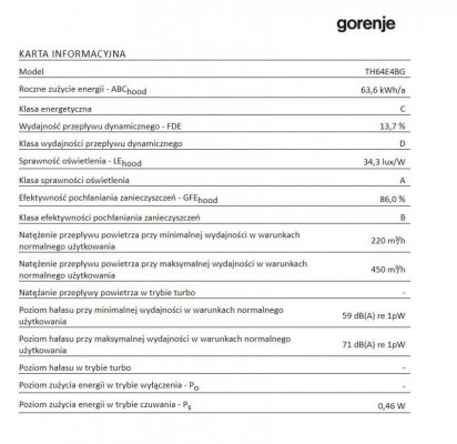Gorenje Okap teleskopowy TH64E4BG