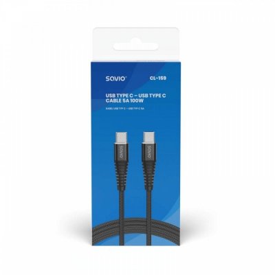 Savio Kabel USB typu C - USB typu C 5A 1m, CL-159