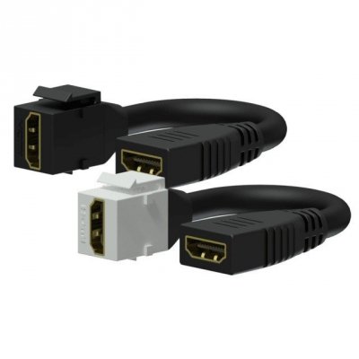 PROCAB Adapter Keystone Żeńskie HDMI A - Żeńskie HDMI A Moduł na kablu Biały