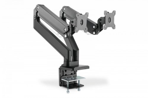Digitus Ramię biurkowe podwójne z zaciskiem, 2xLCD, max. 35 cali, max. obciążenie 2x15kg, ze sprężyną gazową