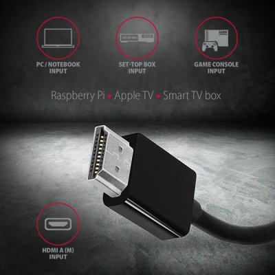 AXAGON Adapter FullHD, wyjście audio, micro USB złącze zasilania RVH-VGAN, HDMI -&gt; VGA