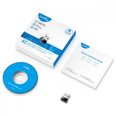 Cudy Karta sieciowa WU650 USB 2.0 AC650 Mini