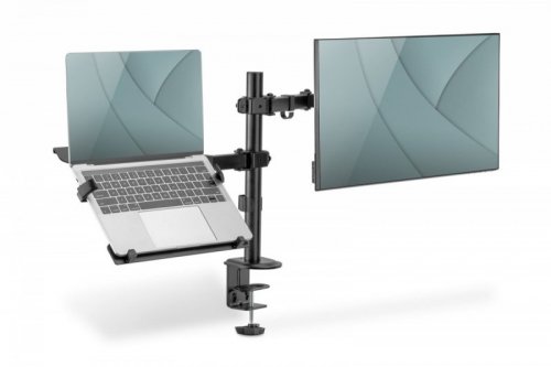 Digitus Uchwyt biurkowy na monitor z uchwytem na notebooka 1xLCD 32 cale 9kg, 1xNotebook 15,4 cale 4kg