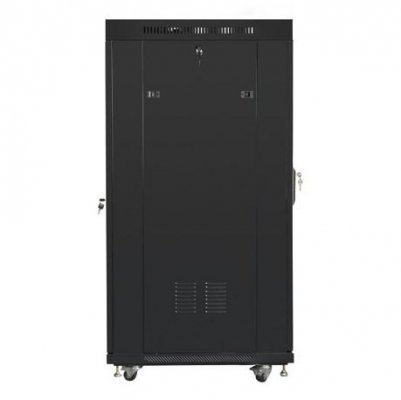 Lanberg Szafa rack stojąca 19 cali 27U 800x1200 czarna drzwi szklane LCD FLAT PACK