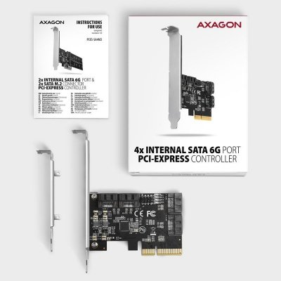 AXAGON Kontroler PCES-SA4X4 PCIe 4x wewnętrzny port SATA 6G, ASM1164, SP & LP