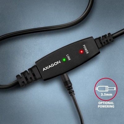 AXAGON ADR-220B USB 2.0 A-M -&gt; B-M aktywny kabel połączeniowy/wzmacniacz 20m