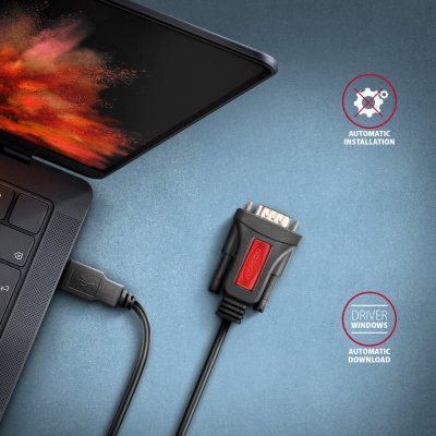 AXAGON ADS-1PSN Adapter USB 2.0 &gt; RS-232 Port szeregowy, 1.5m kabel, chip Prolific
