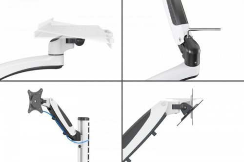 Digitus Ramię naścienne pojedyncze 1xLCD + klawiatura, max. 32 cale i 8kg uchylno-obrotowe 360° (PIVOT)