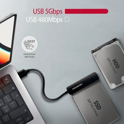 AXAGON ADSA-FP2A Adapter USB-A 5Gbps SATA 6G 2.5 cali HDD/SSD FASTPort2