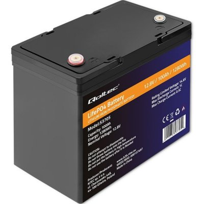 Qoltec Akumulator LiFePO4 Litowo-Żelazowo-Fosforanowy | 12.8V &quot; 100Ah | 1280Wh | BMS