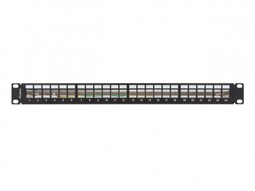Lanberg Patch panel pusty 24 porty 1U 19 cali ftp do modułów keystone czarny