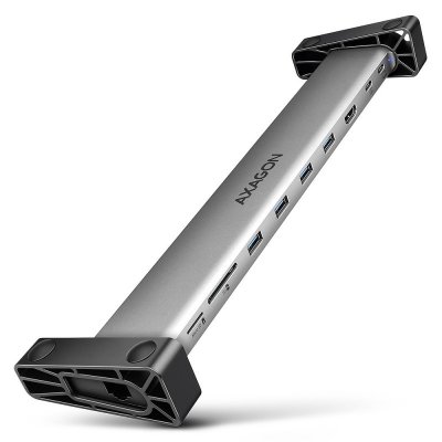 AXAGON HMC-10HLS Wieloportowy hub USB 5Gbps 4x USB-A, HDMI 4K/60Hz, RJ-45, SD/microSD, PD 100W, 25cm USB-C kabel