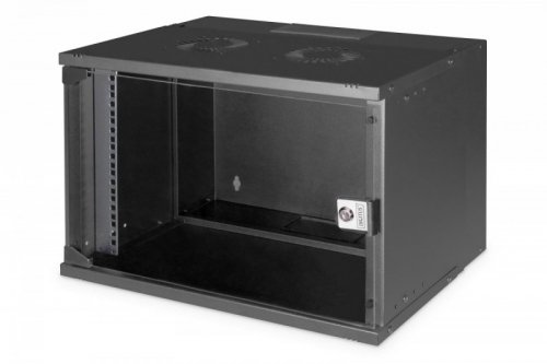 Digitus Szafa sieciowa wisząca 19 cali 7U, SOHO PRO 370 x 540 x 400 mm, nośność 60kg, drzwi szyba, niezłożona, Czarna