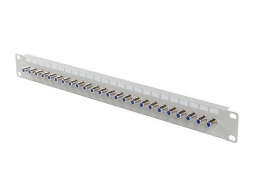 Lanberg Patch panel 24 porty 19 cali gniazdo Typ F beczka szary