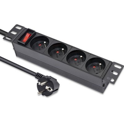 Qoltec Listwa zasilająca PDU do RACK 10 cali | 1U | 16A | 4xFrench | 1.8m