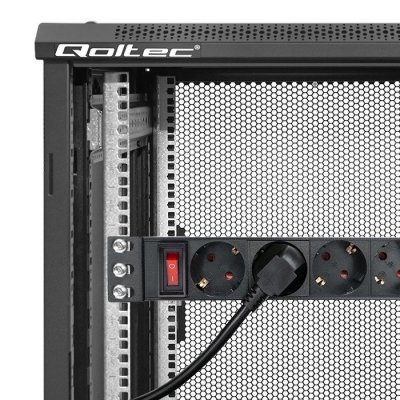 Qoltec Listwa zasilająca PDU do RACK 10 cali | 1U | 16A | 4xSchuko | 1.8m