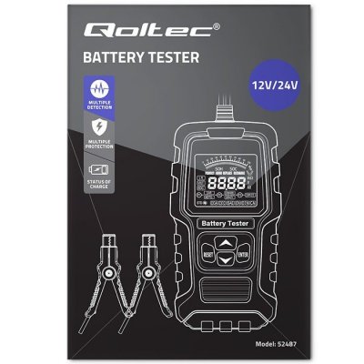 Qoltec Tester akumulatora cyfrowy  z wyświetlaczem LCD | 12V | 24V | 3Ah-400Ah