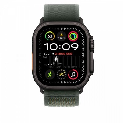 Apple Opaska Trail w kolorze zielonym do koperty 49 mm - rozmiar M/L - elementy z tytanu w kolorze czarnym