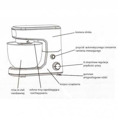 Feel-Maestro Robot planetarny z misą 4L, 1000W  MR-560