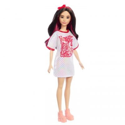 Mattel Lalka Barbie Fashionistas brunetka z falowanymi włosami