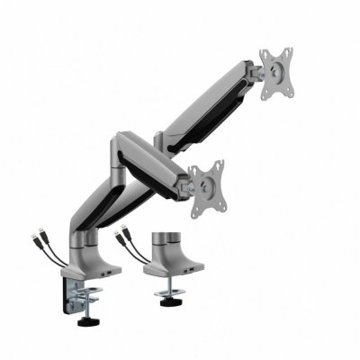 ART Uchwyt biurkowy gazowy do 2 monitorów LED/LCD 17-35 cali L-36HD 1-15KG 1xUSB-A 1xUSB-C 3.0 Heavy Duty