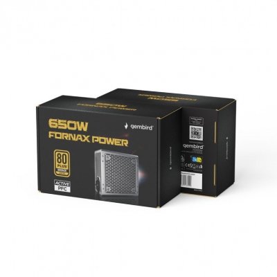 Gembird Zasilacz komputerowy Fornax Power 750W 80+Bronze aktywny PFC 120mm wentylator 10-pak