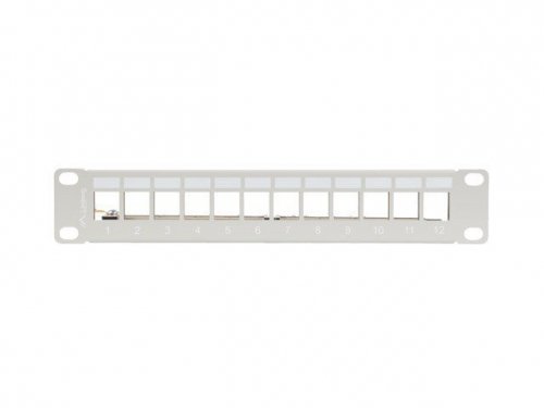 Lanberg Patch Panel 12 Port 1U 10 cali FTP z organizerem do modułów        keystone szary