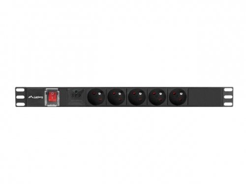 Lanberg Listwa zasilająca  rack PDU 19 cali 1U  16A 5x230V  2m czarna C14