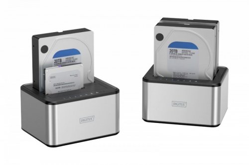 Digitus Stacja dokująca USB 3.0 Super Speed do 2x SSD/HDD 2.5/3.5 cali SATA III max.2x20TB z funkcją klonowania