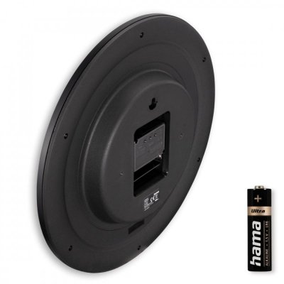 Hama Zegar ścienny DCF Teneriffa 30cm Czarny
